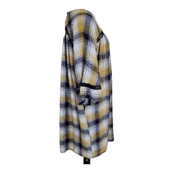 MAEVE | ANTHROPOLOGIE Yellow Black Plaid Tunic Shirt Mini Dress | Small - Picture 5 of 7